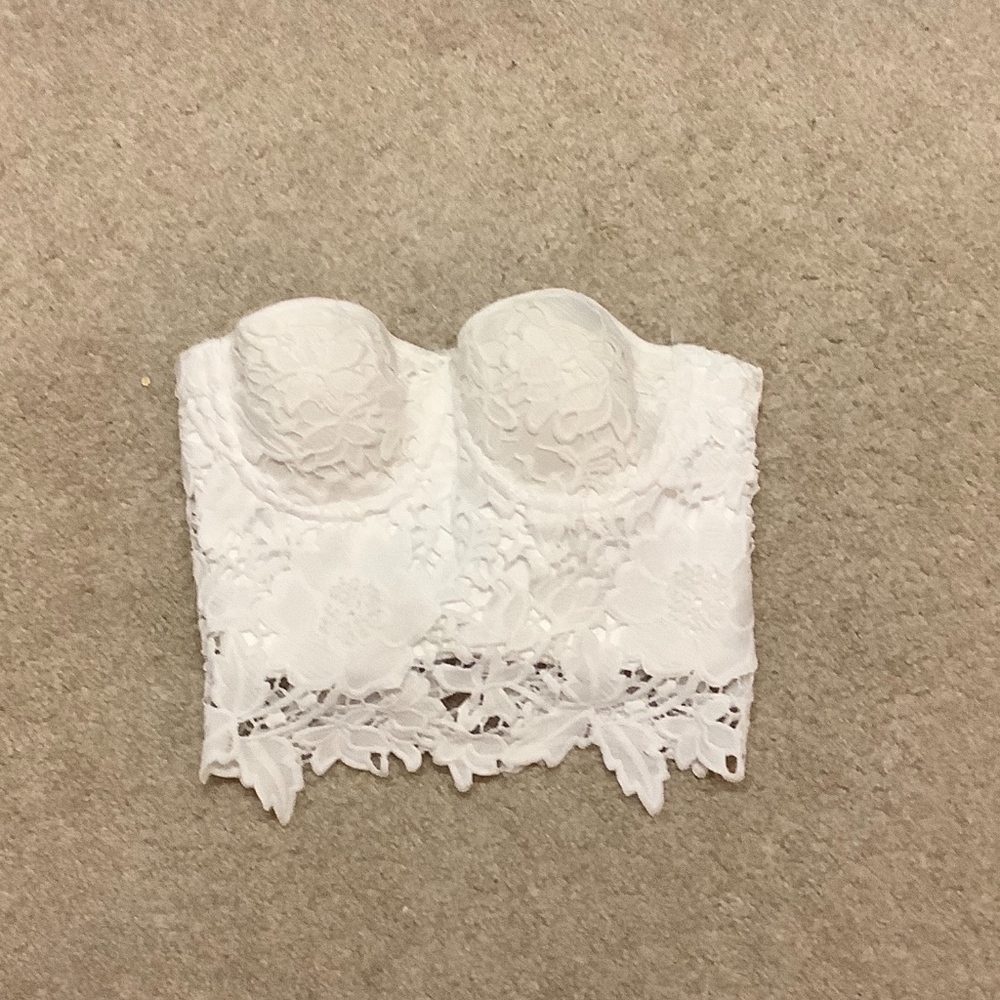 White lace corset top